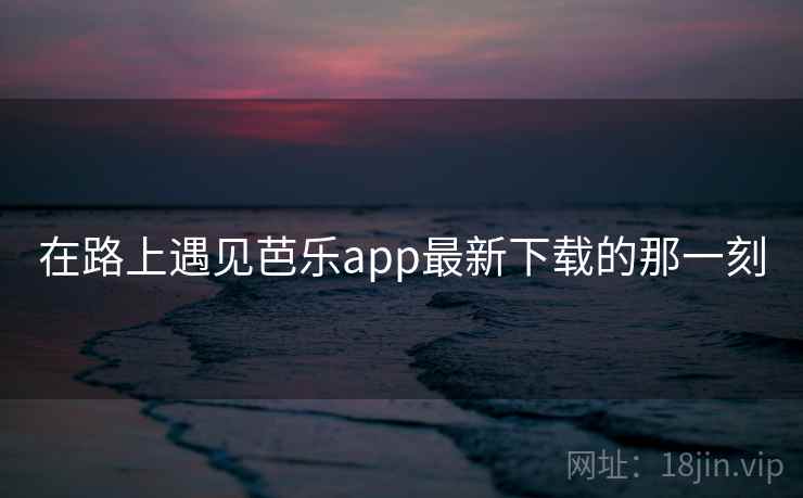 在路上遇见芭乐app最新下载的那一刻